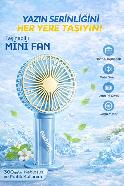 CROW'S TECH Taşınabilir Mini Fan 300mAh Kablosuz Sessiz Güçlü Motor Yaz İçin ...