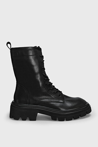 Lufian Γυναικείες δερμάτινες μπότες Katıa σε μαύρο χρώμα