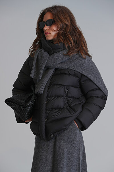 Lufian Rose Goose down Women's Coat Black