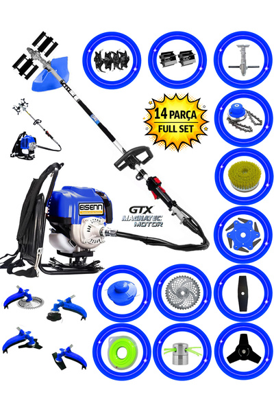 EISEnn Alman 10 In 1 Fg Motor 20 Hp Sırt Tipi Tırpan Toprak Eşeleme Akrobat Ç...