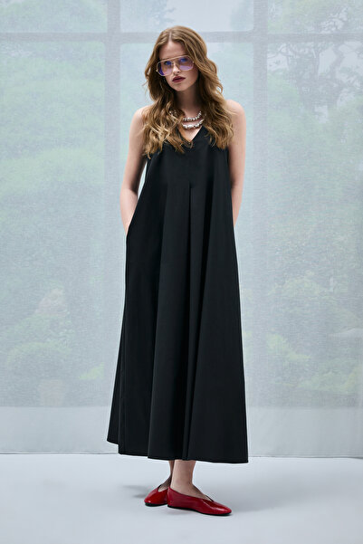 Lufian Γυναικείο φόρεμα Maya σε μαύρο χρώμα