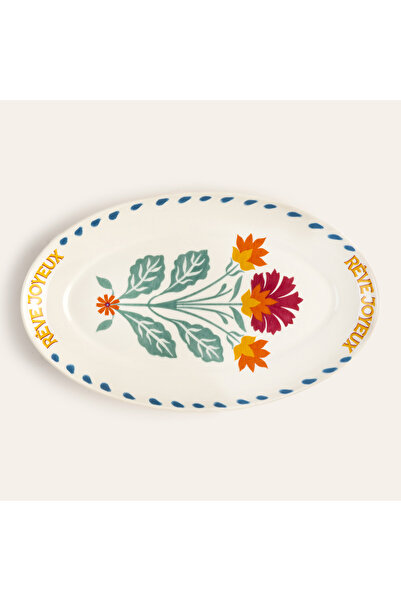 Zsa Zsa Zsu Luohu Porselen Oval Tabak 31x18 Cm Renkli