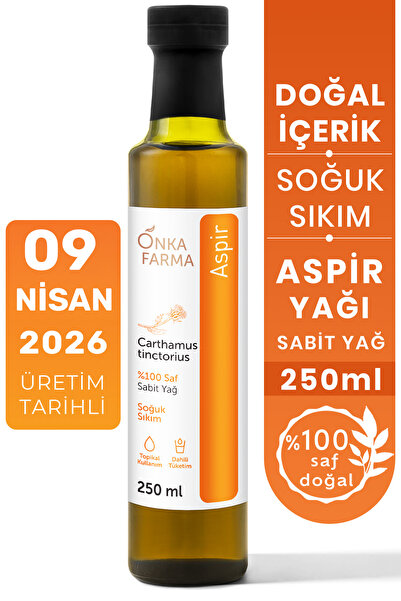 OnkaFarma Onka Farma Soğuk Sıkım Aspir Yağı - %100 Saf Aspir Yağı - 250 ml