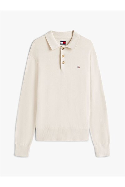 Tommy Hilfiger TJM SLIM ESSENTIAL POLO SWEATER Erkek Bej Kazak - DM0DM20304