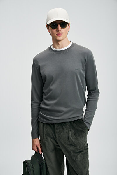 Lufian Ανδρικό μακρυμάνικο μπλουζάκι Victor Smoke Green