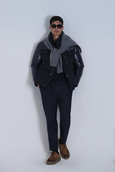 Lufian Genius Goose Feather Men's Coat Navy Blue