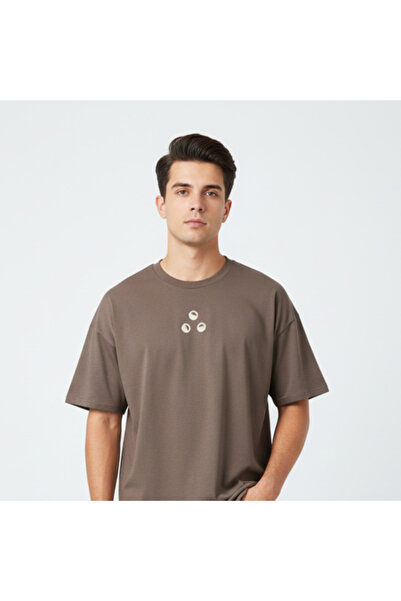 SKILLANO Men’s Wide-Fit Sport T-Shirt (Brown) – Ribbed Crew Neck & Quick-Dry ...