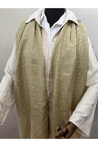 e.m ipek Striped Pattern Jacquard Shawl - Çağla