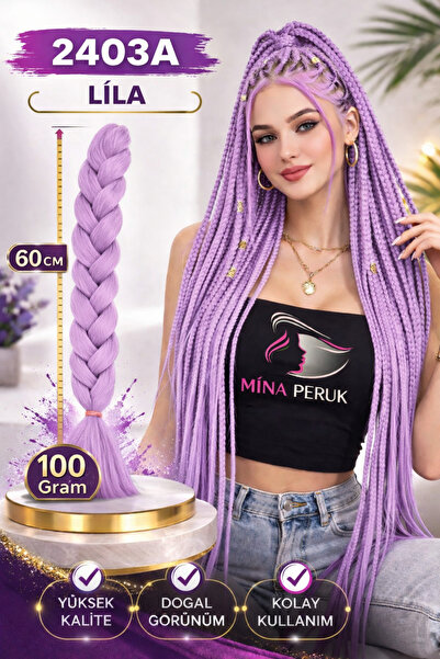 Mina Peruk Sentetik Örgülük Saç Esperer 100 Gr. - Lila