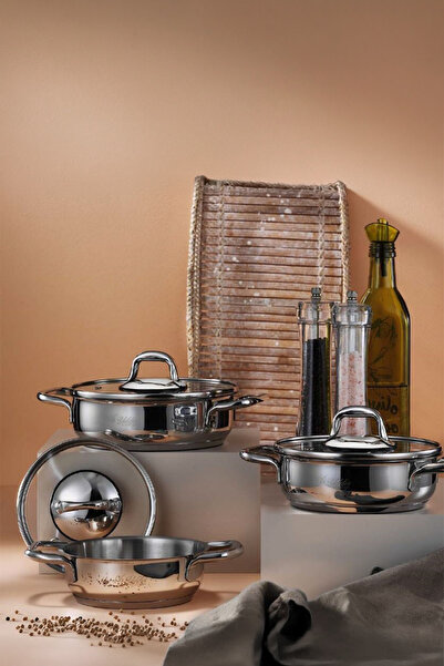 Aryıldız Aria 6 Piece Stainless Steel Pan Set - 14*16*18 cm