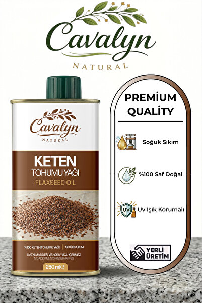 Cavalyn Natural Keten Tohumu Yağı 250ml Premium Series - Soğuk Sıkım - %100 S...