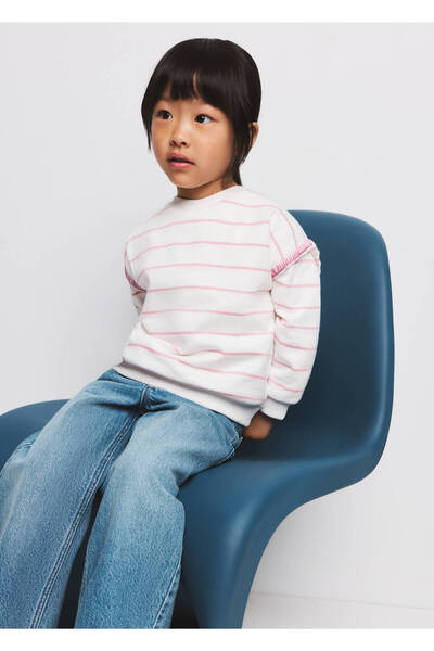 MANGO Baby Çizgili koton sweatshirt