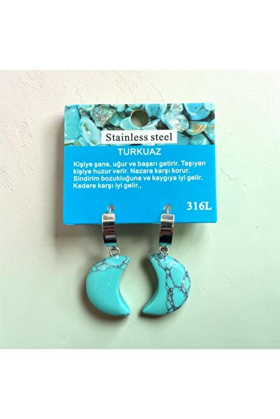 AURA STONE Aurastone Turquoise Natural Stone Earrings with Steel Accessories