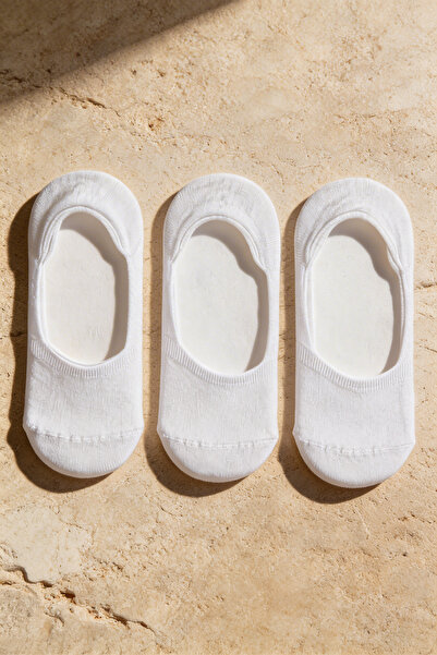 Katia&Bony Πακέτο 3 γυναικείες βασικές αόρατες κάλτσες Λευκό/λευκό/λευκό