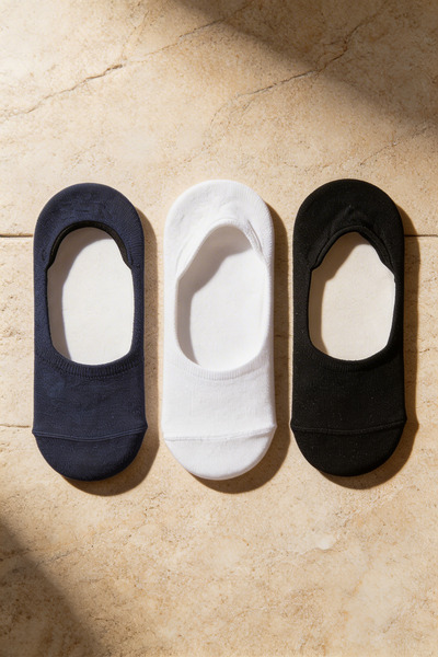 Katia&Bony Πακέτο με 3 γυναικείες αόρατες κάλτσες βασικού τύπου Μαύρες/άσπρες...