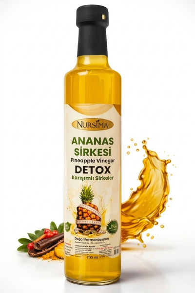 Nursima Ananas Sirkesi Doğal Fermantasyon Pineapple Vinegar Ananas Detox Sirk...