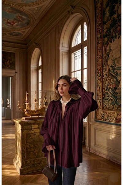 Lovely butik Φαρδιά μανίκια, χαλαρή εφαρμογή, μπλούζα πουκάμισο με φαρδιά γρα...