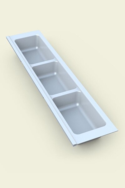 tify Συρτάρι κουζίνας με θήκη για κουτάλια, λευκό τριών τμημάτων 11cm X 48cm