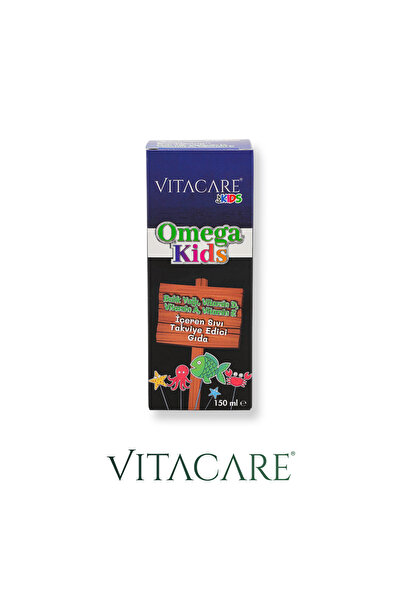 Vitacare Omega Kids – 150 ml | Çocuklar için Balık Yağı, Vitamin A, D & E Tak...