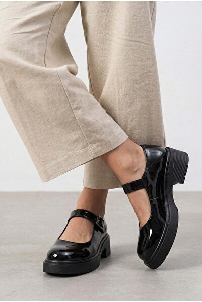 v.s.h velvet Γυναικεία Mary Jane λουστρίνι με κράνος με αγκράφα καθημερινά άν...