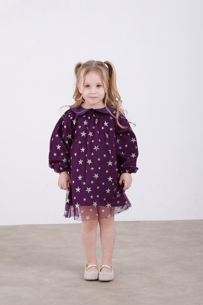 le petit sole Girl's Star Printed Dress