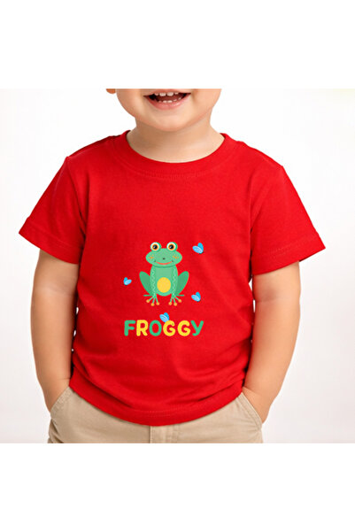 petite pati تي شيرت أطفال أحمر من Froggy (0-4 سنوات) مصنوع من القطن بنسبة 100...