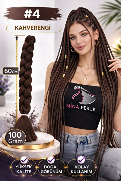 Mina Peruk Sentetik Örgülük Saç Esperer 100 Gr. - Kahverengi