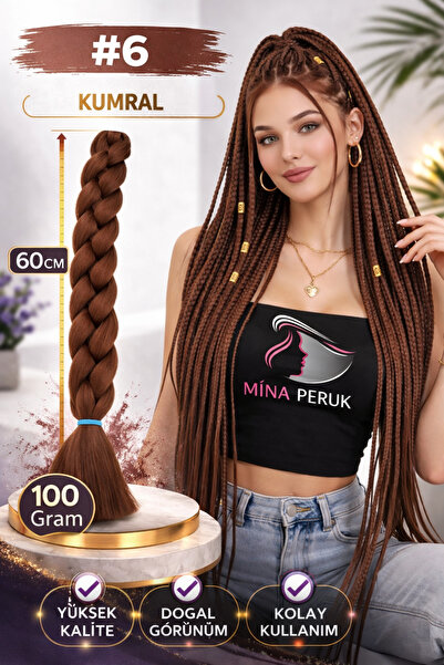 Mina Peruk Sentetik Örgülük Saç 100 Gr. - Kumral