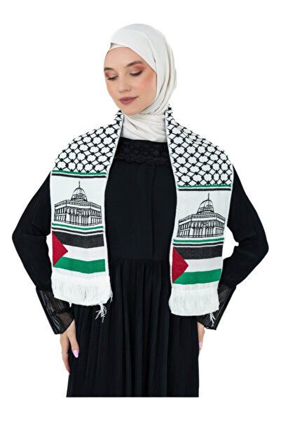 İSTANBULSTYLEMODA Ποιοτικό φουλάρι με σημαία της Παλαιστίνης, μονό μέγεθος AF...