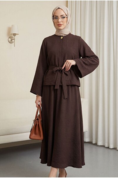 HİJABAYA Σετ Cupra με φούστα με ζώνη και ένα κουμπί