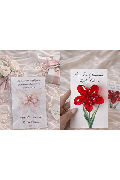 MyGift Mother's Day Gift Card with 10 Lotus Buckles and 10 Pink Pearl Earring...