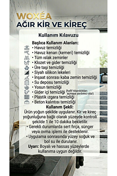 WOXÉA Yüksek Konsantre Profesyonel Kireç Çözücü Ağır Kir Pas Ve Tortu Sökücü ...