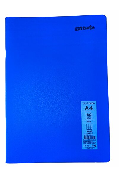 Umur Mynote Text Neon Defter A4 80 Yp Kareli - Lacivert