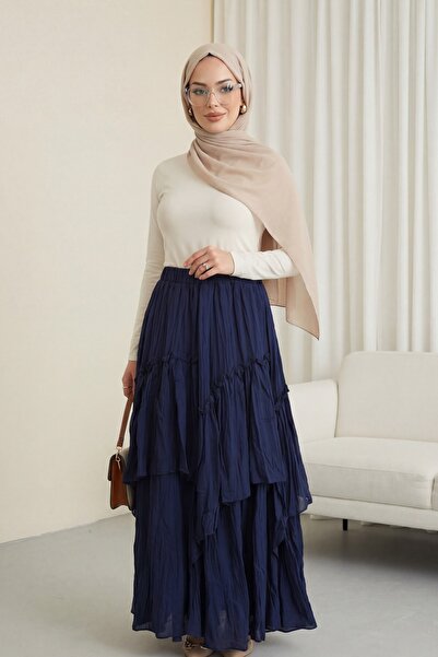 HİJABAYA Φούστα από λινό βουάλ με ελαστική μέση και στρώσεις