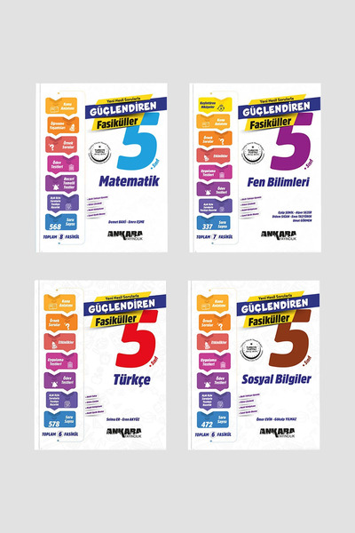Ankara Yayıncılık 5. Sınıf Güçlendiren Fasiküller Seti Matematik Fen Türkçe S...