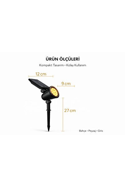 LUMIXA ENERJİ GÜNEŞ-SOLAR ENERJİLİ * 10 W YÜKSEK IŞIK *ÇİM ARMETÜR *YEŞİL RENK