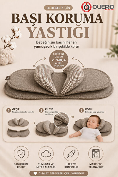 Quero SoftGuard Bebek Baş Koruma ve Destek Yastığı, Yeni Doğan Baş Şekillendi...