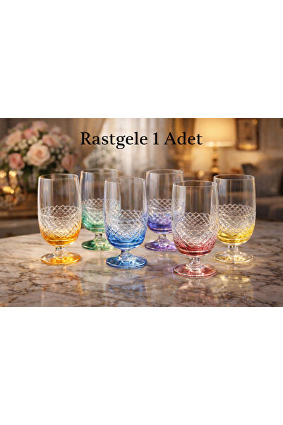 esdekor Bohemia Kristal Rastgele 1 Adet Renk Kahve Yanı Su Bardağı 150 ml Yuv...