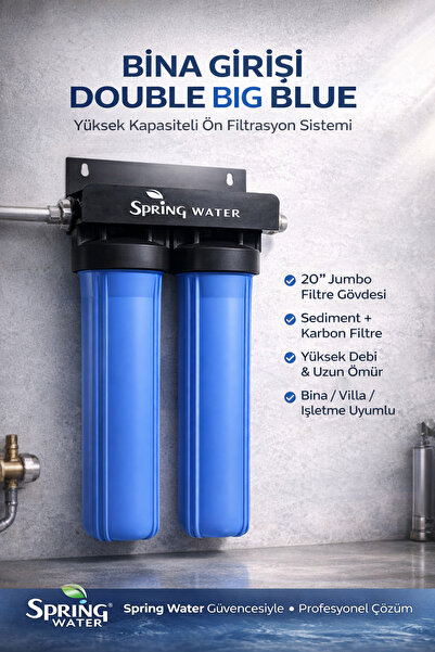 Spring Water Bina Girişi Double Big Blue Su Arıtma Cihazı