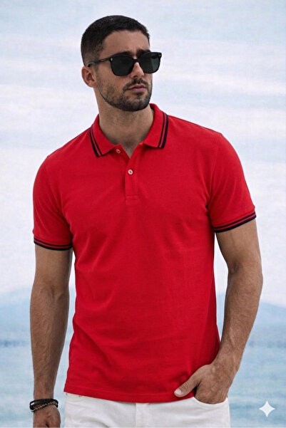 COUPON Polo Collar T-Shirt / Red