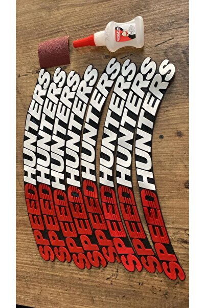 ASTUNİNG Kırmızı Speedhunters Motosiklet & Araç Oto Lastik Yazısı Sticker Arm...