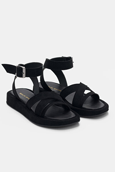 selin shoes Γυναικεία σανδάλια Doren με λεπτομέρεια μονής και μπροστινής χιασ...