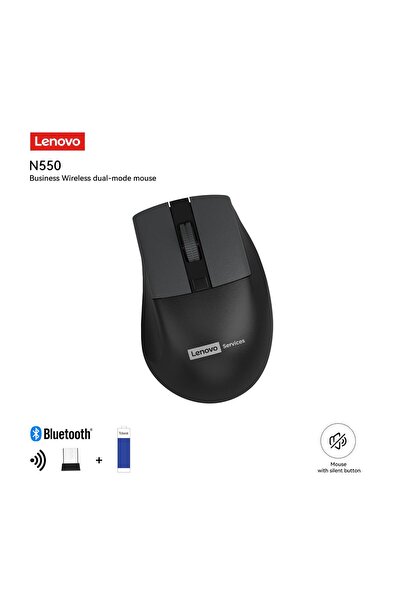 LENOVO N550 Bluetooth + 2.4 Ghz Kablosuz Dual Modlu Sessiz Mouse Siyah