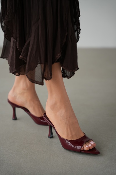 selin shoes Γυναικεία παπούτσια με τακούνι Veldore με μυτερή μύτη - Βυσσινί δ...