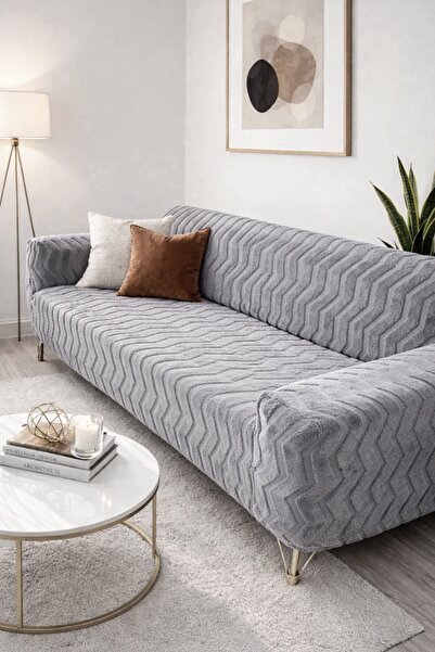 HaNemCe Κάλυμμα καναπέ Lycra Elastic Slip-on Wellsoft με σχέδιο ζιγκ-ζαγκ (το...