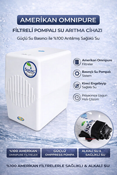 Spring Water Omnipure Full Amerikan 12 Litre Pompalı En Iyi Su Arıtma Cihazı