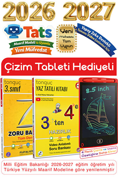 Tonguç Yayınları 3'ten 4'e Hazırlık Kitabı & Tüm Dersler Soru Bankası 3 ten 4...