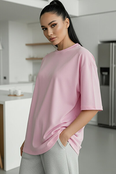 Teenage Millionaire Jasnoróżowy, podstawowy, gładki, bez nadruku, oversize da...