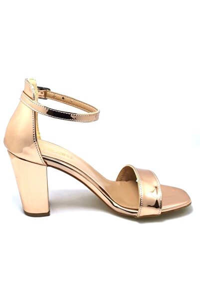 PUNTO 191205 Γυναικεία βραδινά παπούτσια με μονό λουράκι από χαλκό λουστρίνι