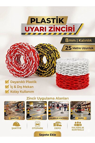ONG PLASTIK 8MM PLASTİK ZİNCİR 25 METRE SARı-SİYAH